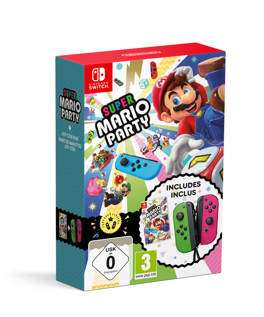Super Mario Party + Joy Con Rosa/Verde cover